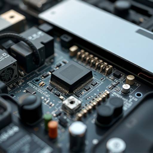 Placa de circuito eletr&radic;&yen;nico de um carro em detalhe.
